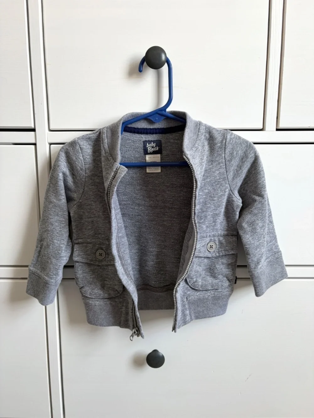 Osh Kosh B'Gosh Gray Sweater Jacket Size 12M Lightweight Fall Coat Spring Coat